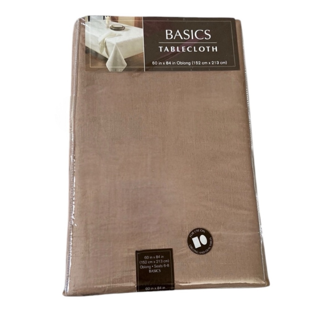Benson Mills Basics Tablecloth 60" X 84" in Oblong 100% Polyester Camel Color